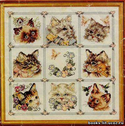 Схема для вышивки крестом Портреты кошек