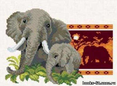 Схема для вышивки крестом Слоны