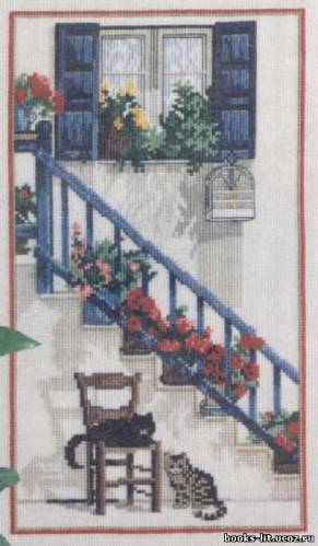 Схема для вышивки крестом Лестница