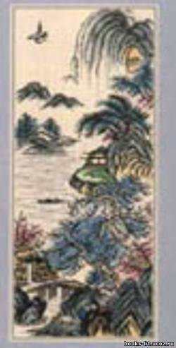 Схема для вышивки крестом Пейзаж в японском стиле