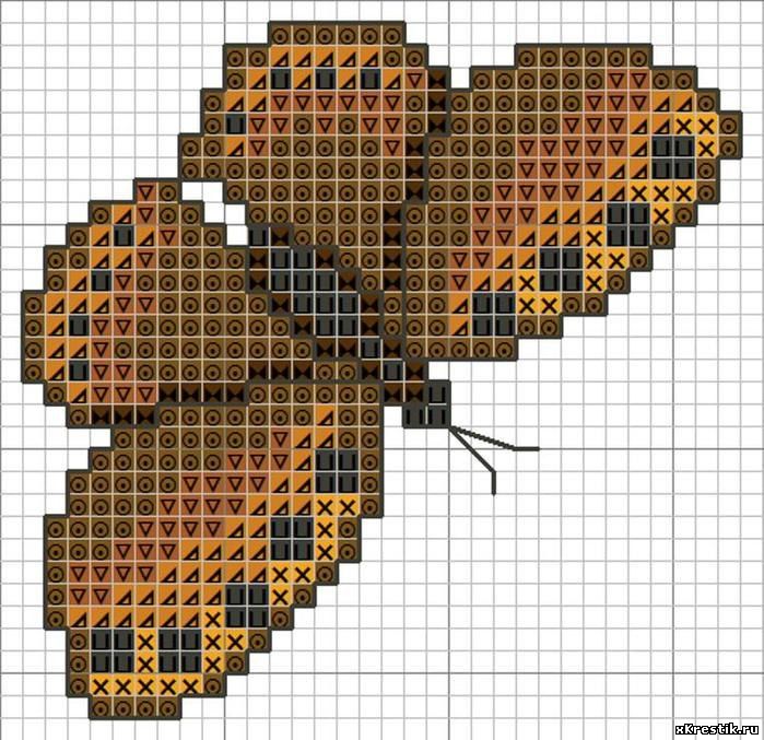 Схема для вышивки крестом Бабочки.