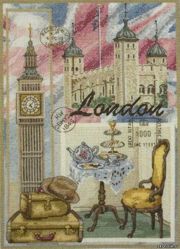 Схема для вышивки крестом "Открытка Лондон"