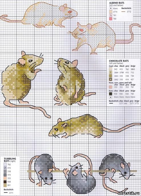 Схема для вышивки крестом Животные.