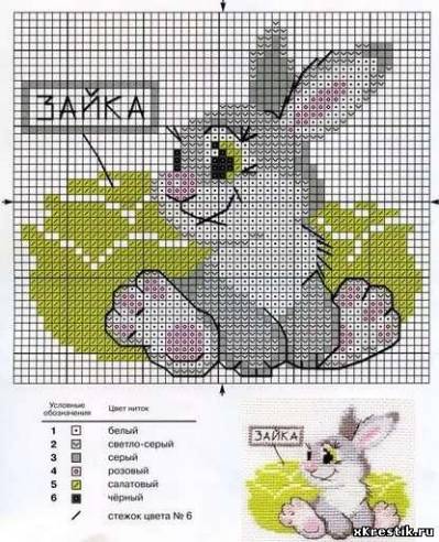 Схема для вышивки крестом Животные.
