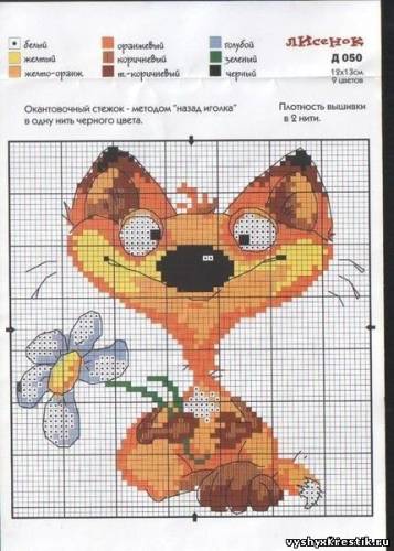 Схема для вышивки крестом Животные.