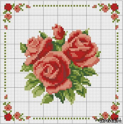 Схема для вышивки крестом Цветы - Розы.